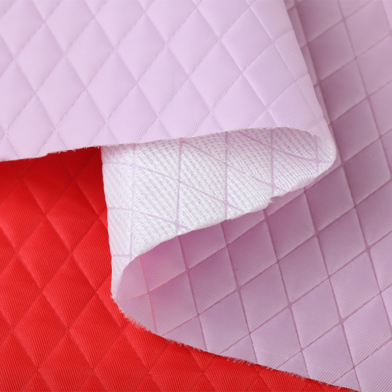 Leather fabric cosmetic bag for luggage, PVC diamond-shaped grid, 0.8cm, fabric veneer, decorative fabric Application Scenario