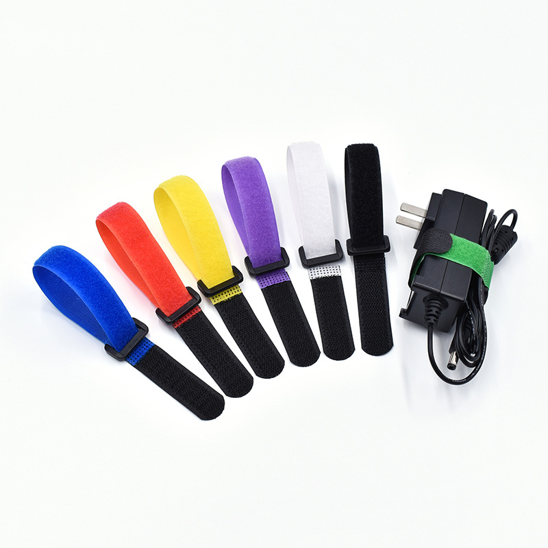 Origin Source Nylon Back Buckle Color Ribbon With Velcro Binding Nylon Cable Tie Ribbon Wholesale Specification drawing
