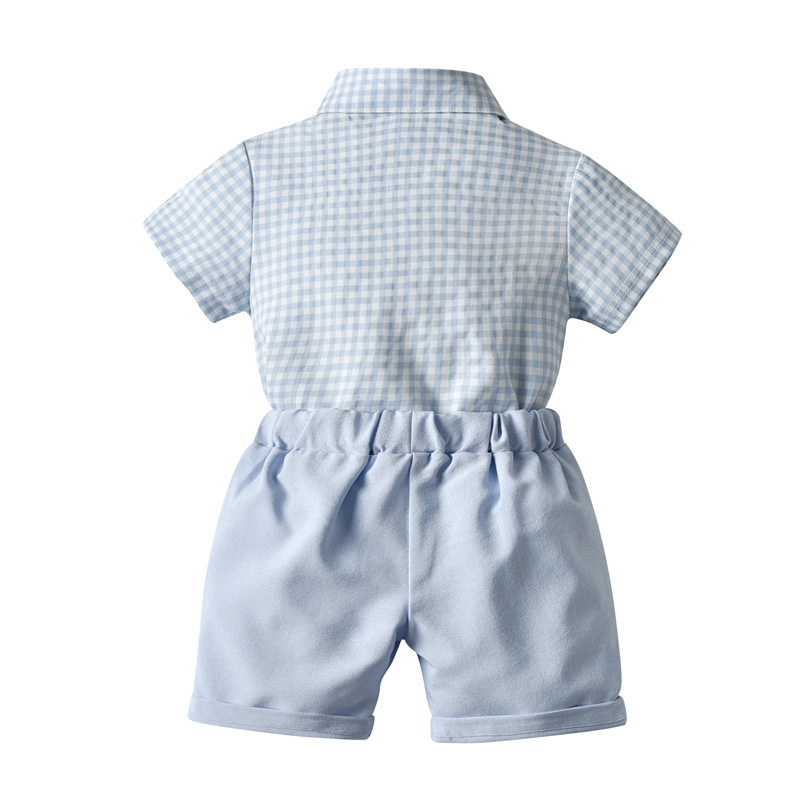 Wholesale of children's clothing, one-piece consignment, Korean-style two-piece sets, summer clothes for boys, thin short-sleeved children's clothing for boys details Picture