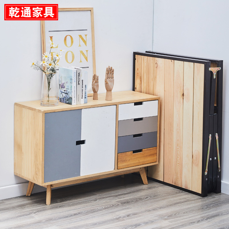 Folding bed, single hard board wood nap bed, home folding bed, portable simple iron bed, rental room nap bed Application Scenario