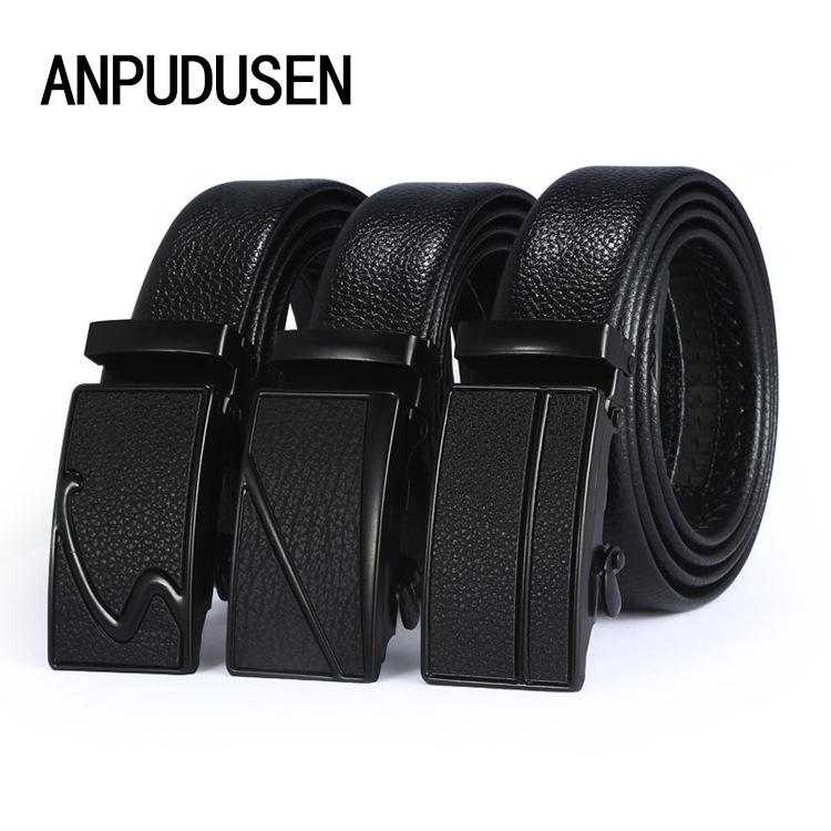 Classic Belt Men Lychee Grain Business Automatic Buckle Belt Stalls Selling Running Rivers And Lakes Manufacturers Spot Wholesale