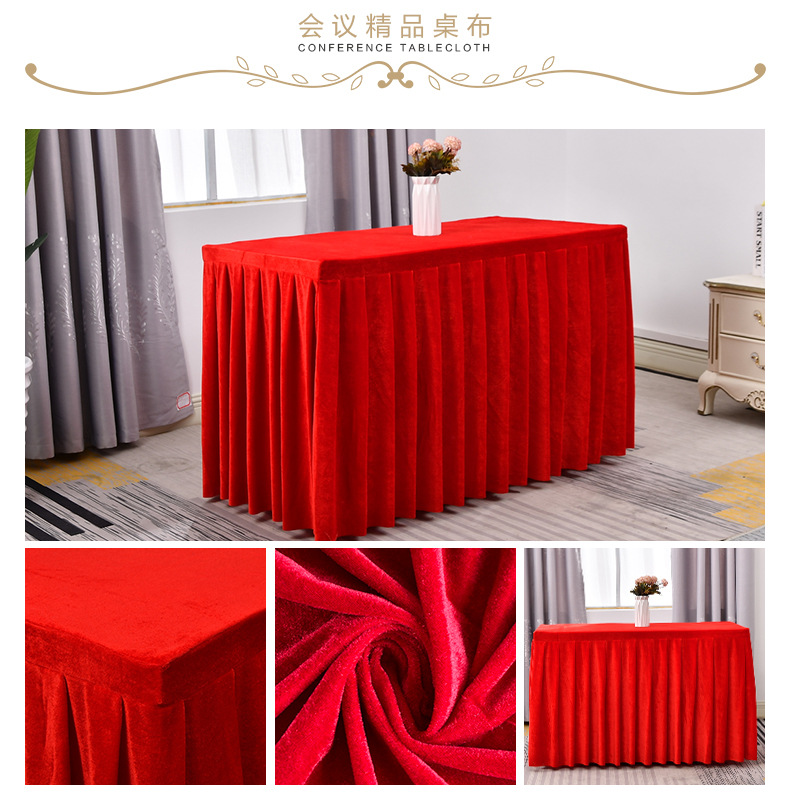 Hotel conference tablecloths, table skirts, rectangular office sign-in activity velvet tablecloths, tablecloths, table covers, and table skirts wholesale pic 26