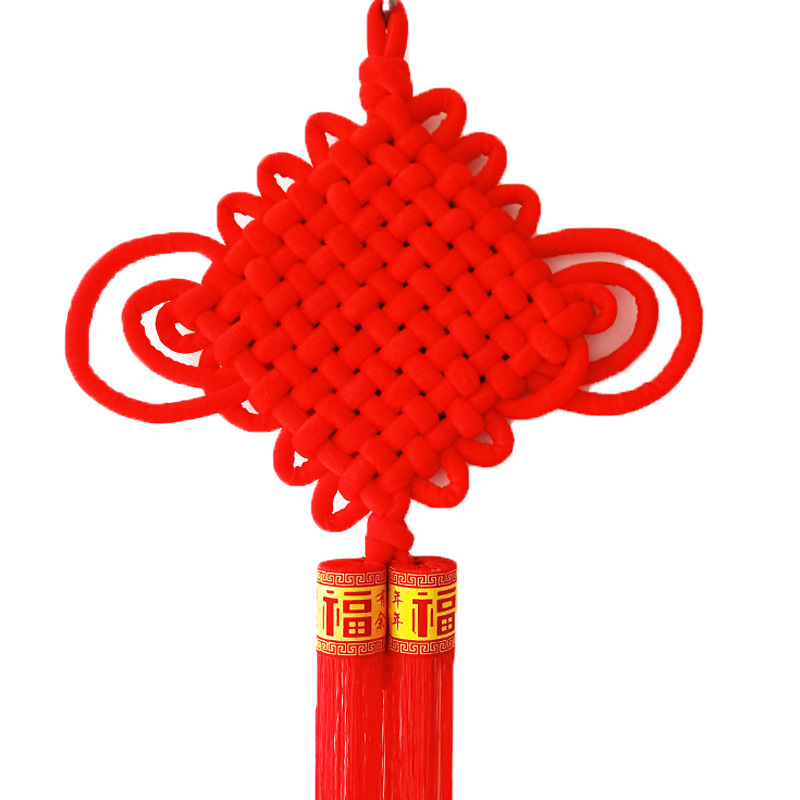 Chinese knot pendants in large and small sizes, 8-20 loops of velvet cloth, children's dance props, hanging decorations for the entrance hall and living room Item Picture