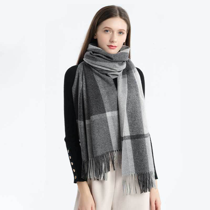 Cashmere Scarf Plaid 2020 Autumn Winter Cashmere Fringe For Men And Women Warm Europe And The United States Temperament Fashion Scarf Female Manufacturers Direct Sales details Picture