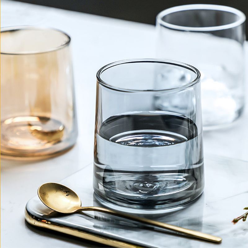Nordic dazzling transparent beverage cups, creative drinking cups, juice cups, whisky glasses, glass cups, mouthwash cups, simple and elegant details Picture