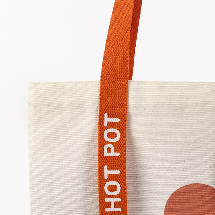 Canvas Tote Bag Set Students Single Shoulder Canvas Bag Set Folding Canvas Bag Shopping Cotton Bag Set Logo details Picture