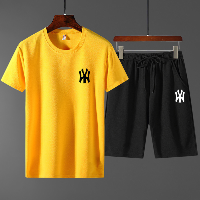 Men's Summer Short Sleeve T-Shirt Sports Suit Summer 2023 Men's New Leisure Suit With A Set