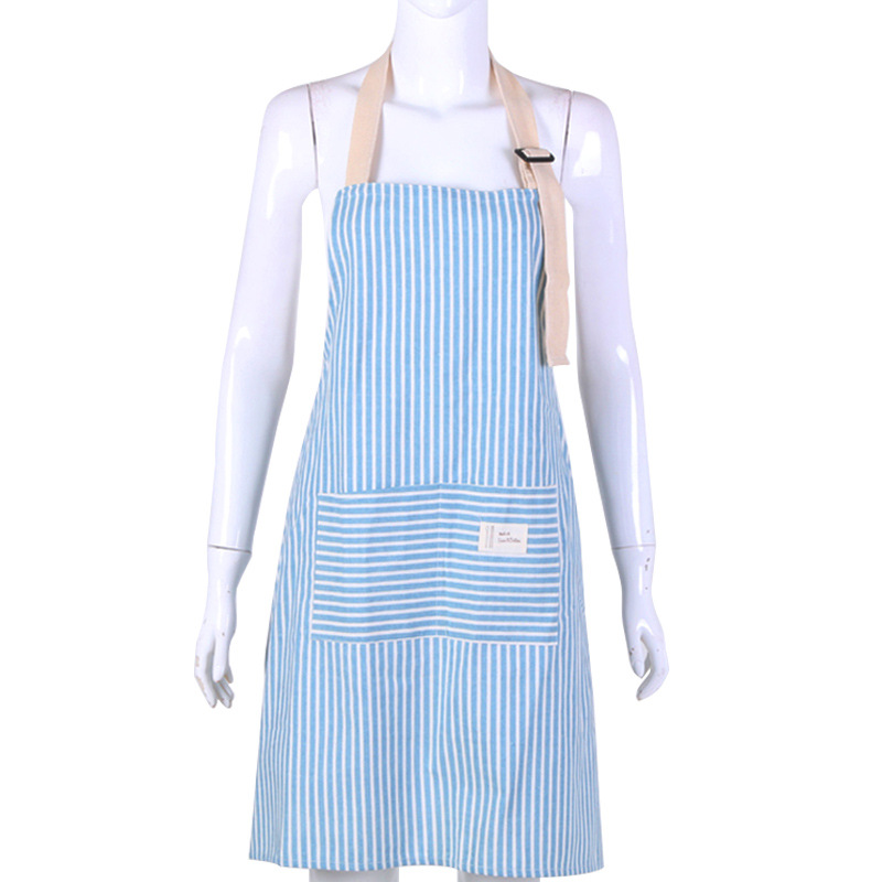 Cotton 5 Color Stripes Oil Proof Home Daily Kitchen Home Apron Advertising Printing Anti-Fouling Apron Fragrant Manufacturers details Picture