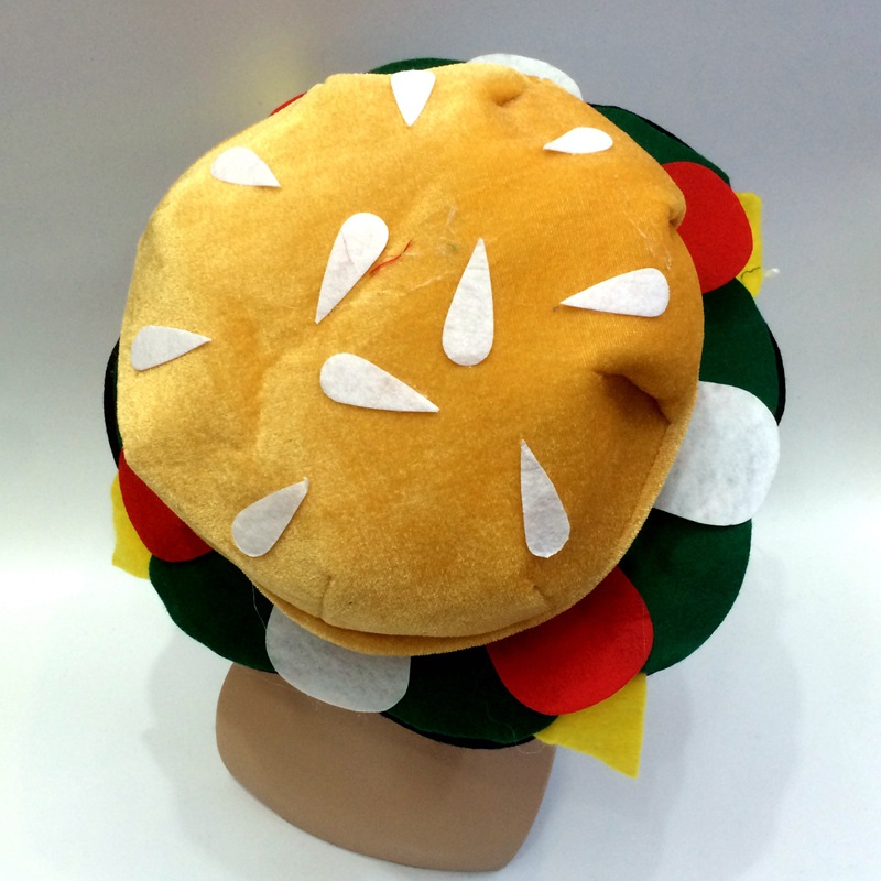 汉堡吃货世界帽子面包芝麻义乌各类外贸软帽欧美食物速食蔬菜帽子详情图4