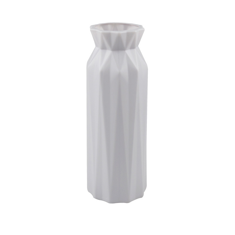 塑料花瓶创意北欧风圆形花瓶时尚简约防摔仿瓷花瓶家居摆件花盆详情图5