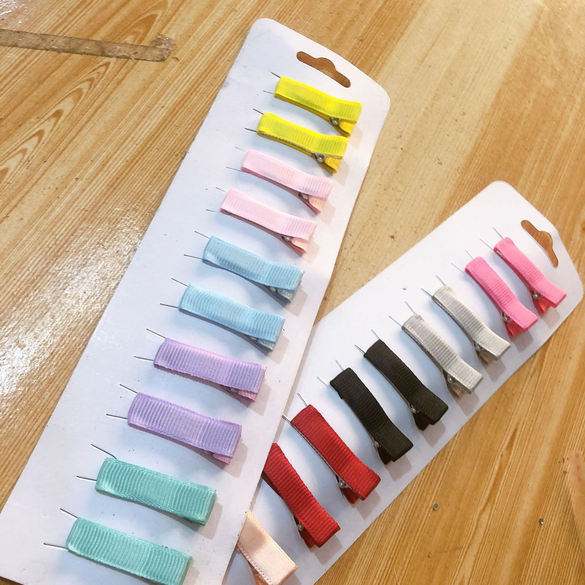 Diy Children's Hair Accessories Full Half Pack Cloth 3.5Cm Double Fork Duck Bill Hairpin Color Cloth Hair Accessories Manufacturers Direct Sales details Picture