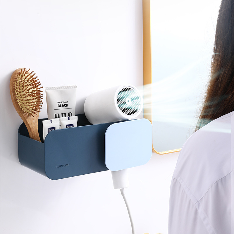 Hair dryer stand, no need for drilling, bathroom, macaron storage rack, wall-mounted hair dryer rack, air duct rack