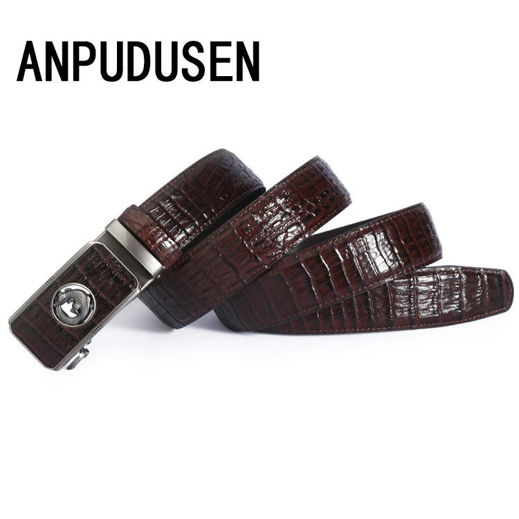 2020 Stall Selling Business Men's Crocodile Ribbon Personality Alloy Automatic Buckle Belt Spot Wholesale details Picture