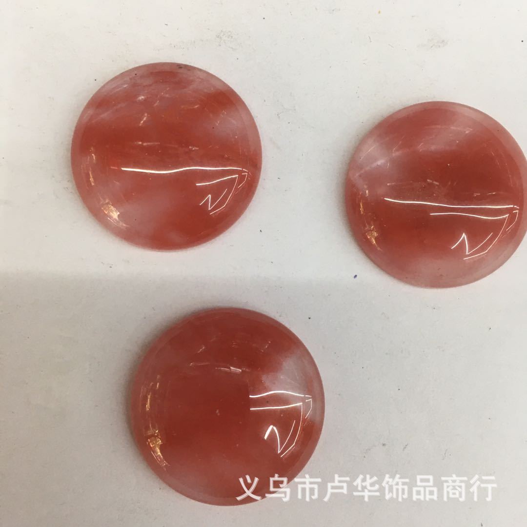 Cross-border direct sales of watermelon red round ring face gemstones, European and American fashionable agate bare stone gemstone jewelry accessories wholesale Item Picture