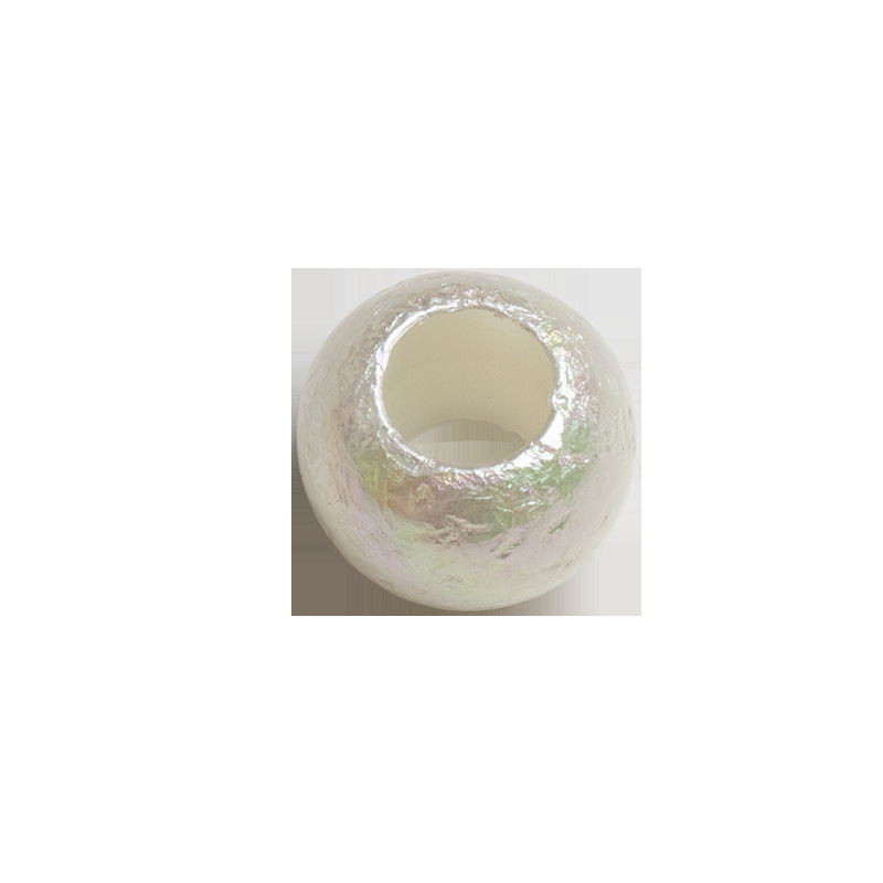 Manufacturers Direct Sales 12Mm Large Hole 5.0Uv Plated Wrinkles Colorful Rubber Band Beads Large Hole Imitation Pearl Diy High-Grade Accessories Item Picture