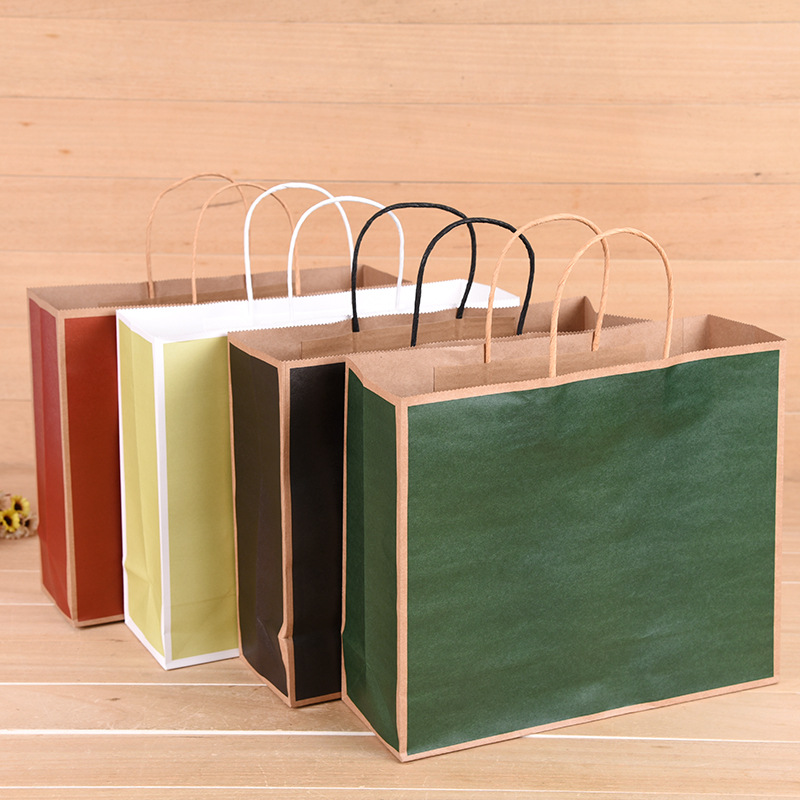 Custom-made kraft paper bags, packaging gift bags, solid-color shopping bags, handbags, and logos can be printed