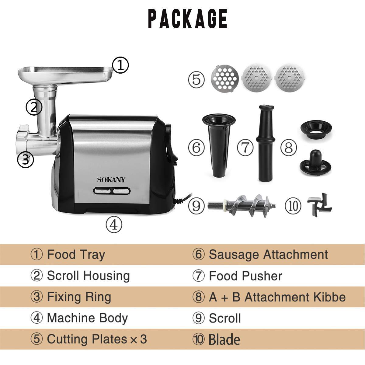 088 Electric meat grinder, household multi-functional fully automatic stainless steel meat mincing machine, small commercial sausage stuffing machine Application Scenario