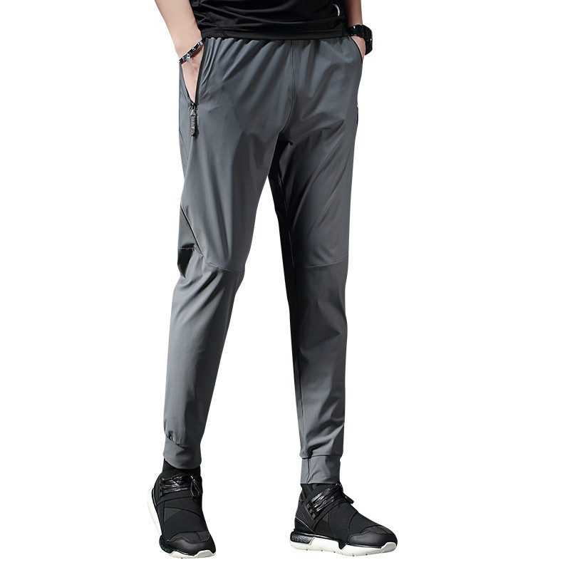 Quick-Drying Sports Pants Casual Ice Silk Elastic Breathable Running Pants Small Legs Men's Sports Fitness Air-Conditioned Pants Item Picture