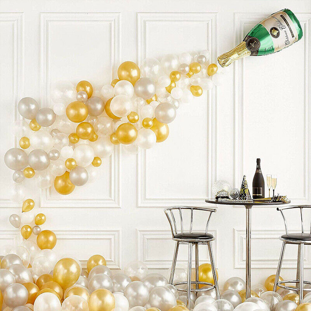 Cross-border Amazon champagne bottle aluminum film balloon set, wedding party cocktail party decoration balloon large wine bottle details Picture