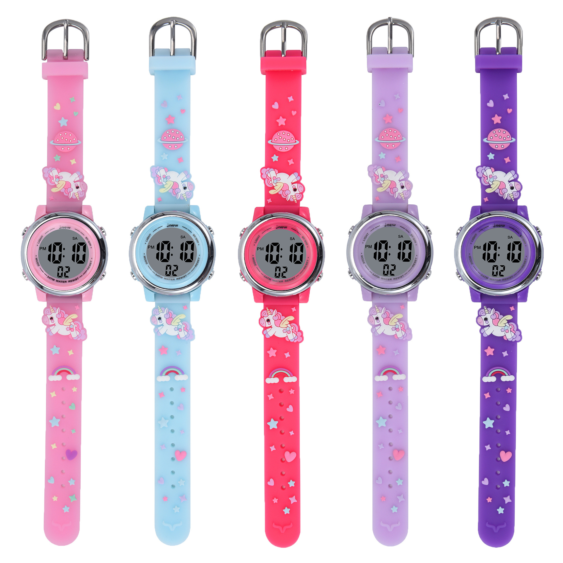 Factory direct sales of popular waterproof electronic watches for daily life, seven-color night light cross-border led sports children's electronic watches Item Picture