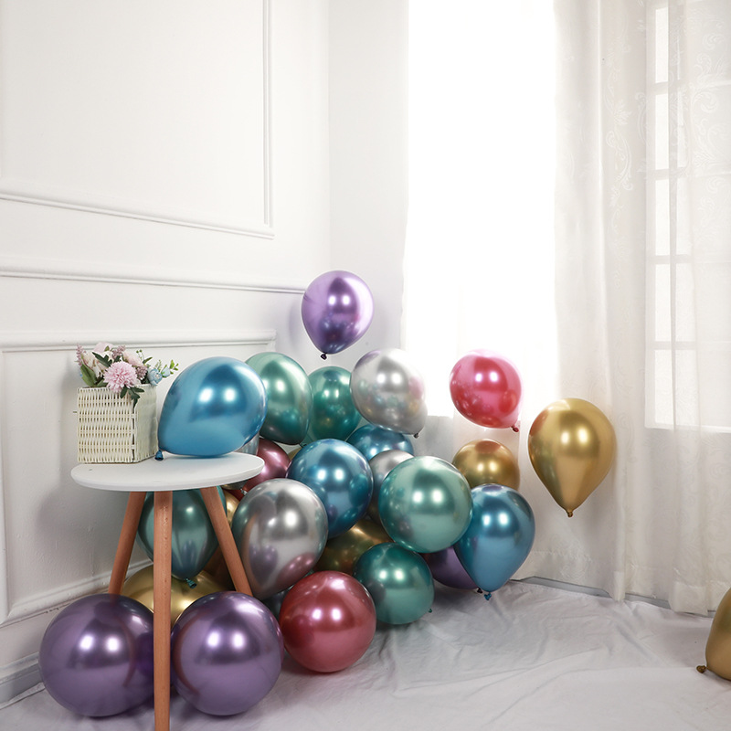 加厚金属气球乳胶气球生日派对 婚宴布置5寸 10寸 12寸 18寸 36寸图