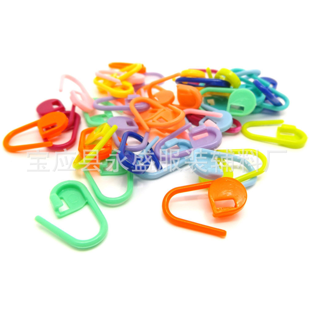 Cross-border 1000-piece set of colorful plastic small buckles DIY sweater knitting mark buckles anti-release buckles factory wholesale details Picture