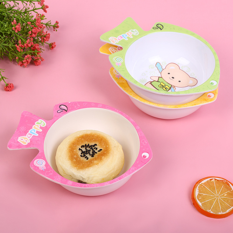 Cartoon Fish Shape A5 Melamine Children's Lovely Rice Bowl New Children's Soup Bowl Bowl Custom details Picture