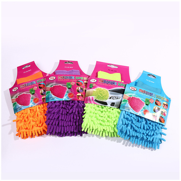 New Chenille Large Double-Sided Cleaning Gloves Car Cleaning Coral Plush Gloves Manufacturers Wholesale Item Picture
