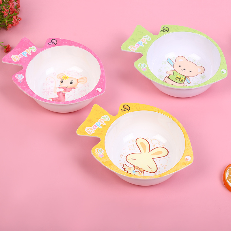Cartoon Fish Shape A5 Melamine Children's Lovely Rice Bowl New Children's Soup Bowl Bowl Custom