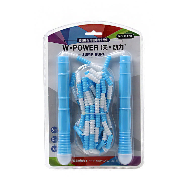 Wow-Power Pattern Bamboo Skipping Rope Children's Fitness Products Students High School Sports Goods Hard Bead Skipping Rope