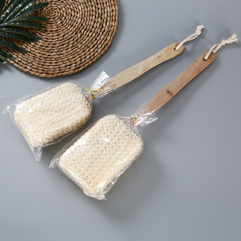 Sisal rub back bath brush family commonly used long handle scrub bath brush sisal bath brush