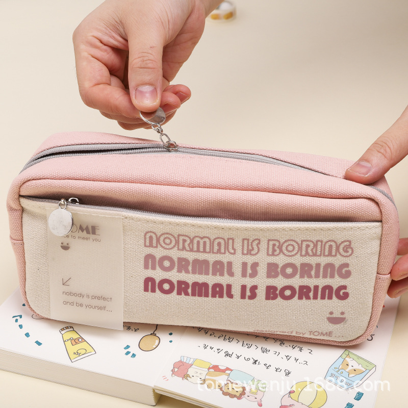 Tome Elementary School Pencil Case Creative Double-Layer Large Capacity Pencil Case For Middle School Students And High School Students Multi-Functional Pencil Case details Picture
