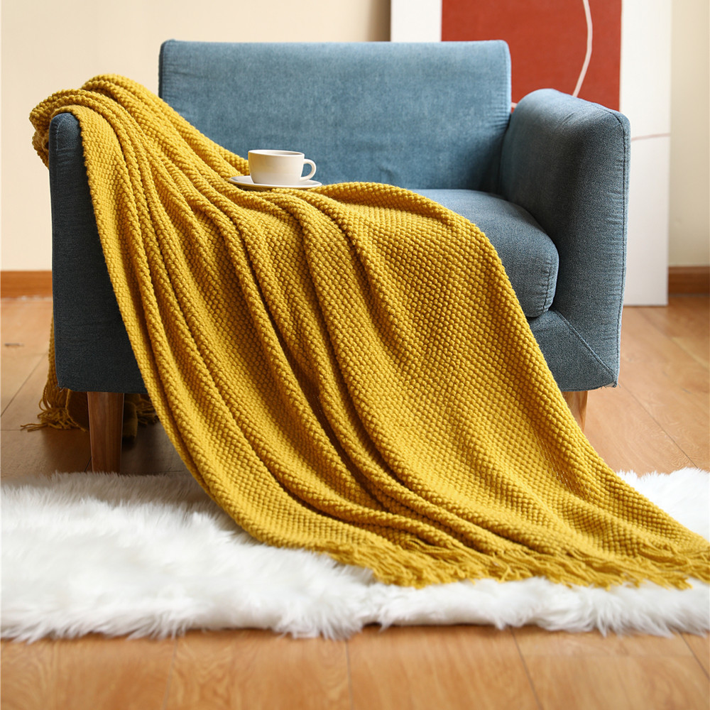 沙发毯盖毯毛毯 菠萝格针织毯办公室午睡毯子空调毯豆豆毯搭毯详情图3