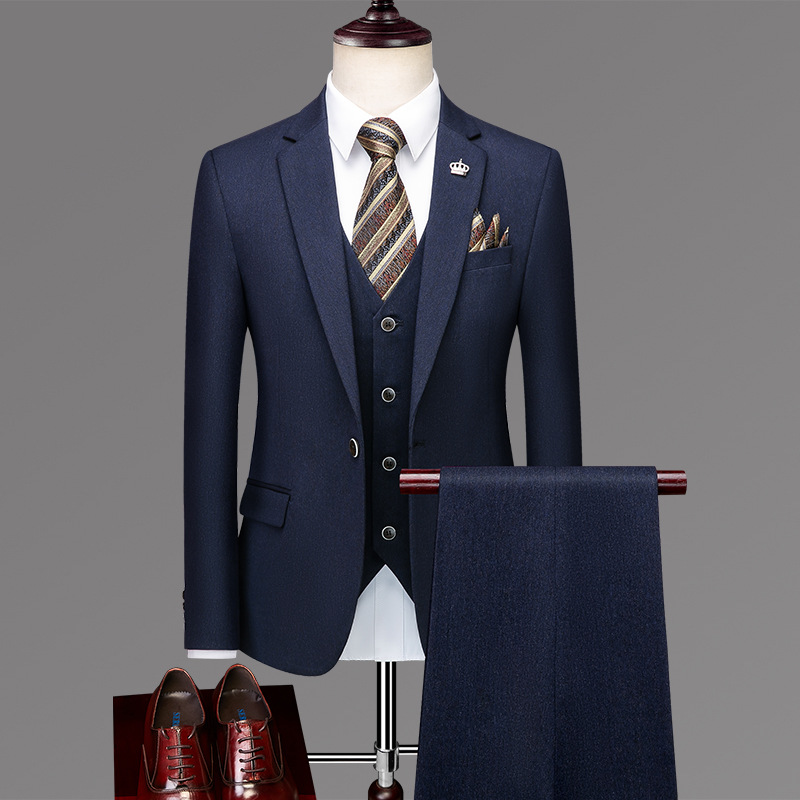 Men's three-piece suit, business casual suit, professional formal attire, best man's suit, groom's wedding dress Specification image