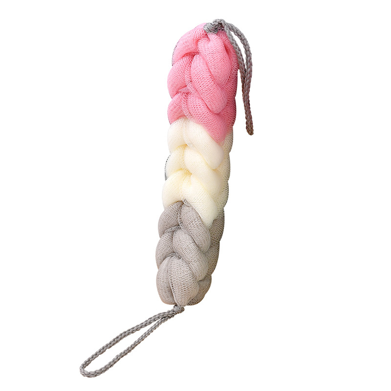 俊美长条沐浴/洗澡拉背搓澡/柔软拼色搓背白底实物图