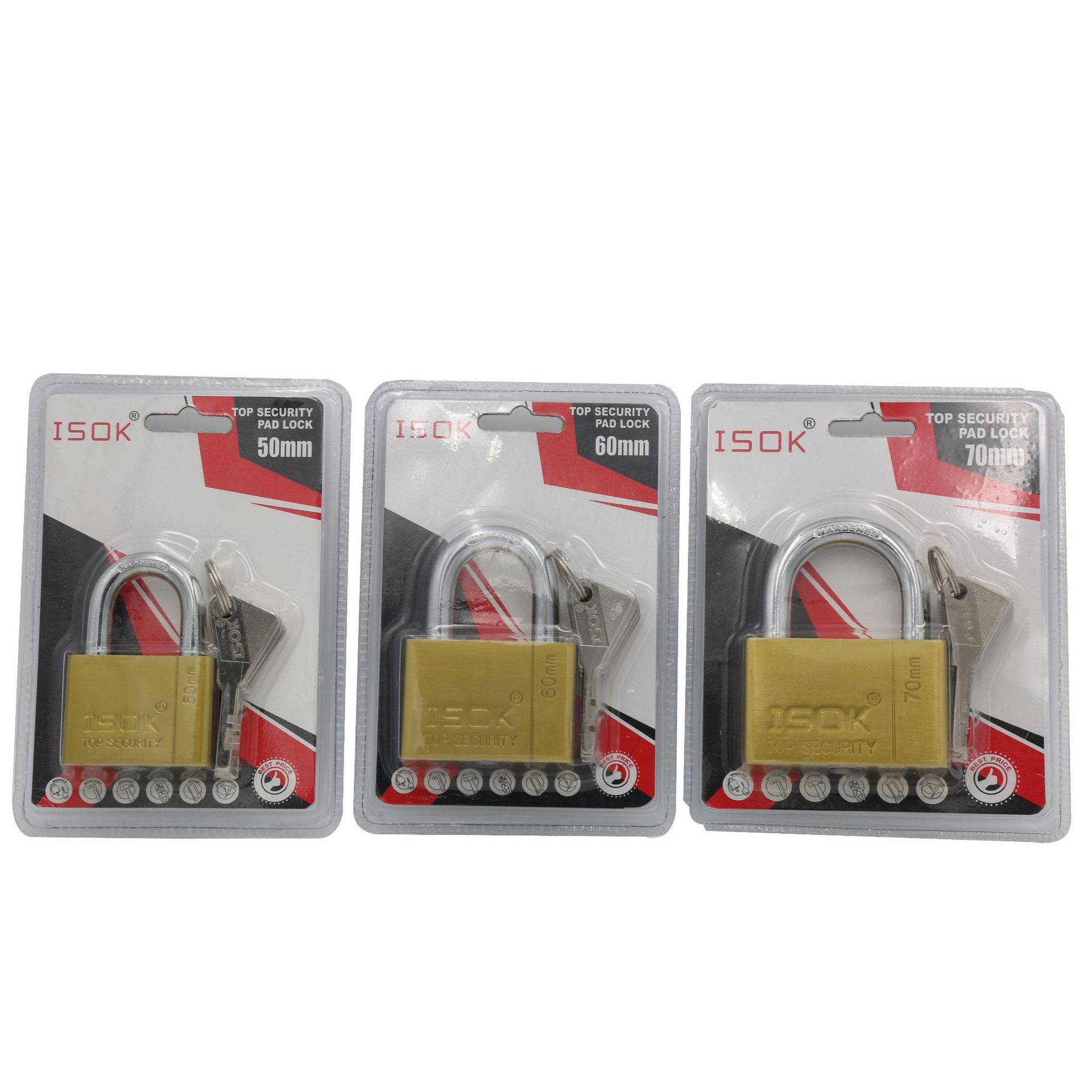 2020 New Square Golden Electrophoretic Leaf Iron Padlock Industrial Safety Waterproof Anti-Theft Anti-Skid Size Complete Application Scenario