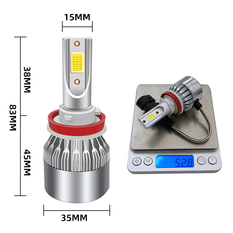 Cross-Border Hot C6led Headlights Car And Motorcycle Headlights Ultra Bright Modified Headlights H4 H7 H11 H13 Specification drawing
