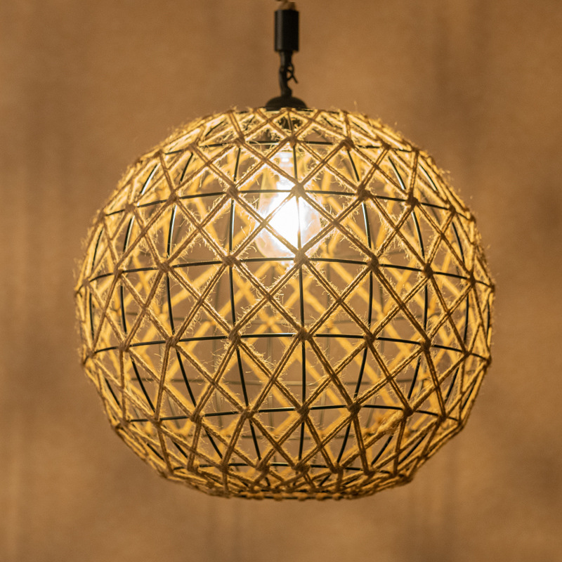 The manufacturer supplies retro industrial lamps, creative and personalized American loft rope restaurant and bar counter decoration chandeliers Specification image