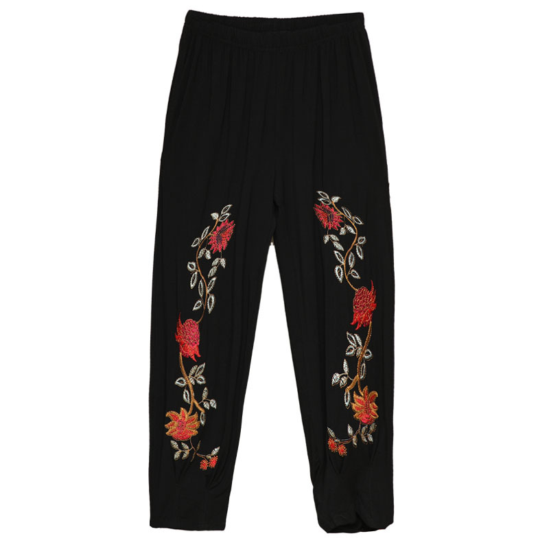 The 2020 new style of summer clothing for middle-aged and elderly women, nine-inch pants, stylish pants, baggy pants, and oversized ones Item Picture