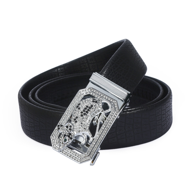 Zodiac Belt Men's Business Cowhide Alloy Automatic Buckle Fashion Trend High-End Waistband Gifts details Picture
