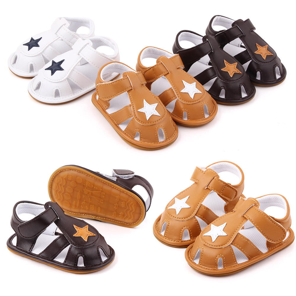 Baby walking shoes for spring and summer, new styles for boys and girls, Five-pointed star headband sandals, soft-soled baby shoes, 2382
