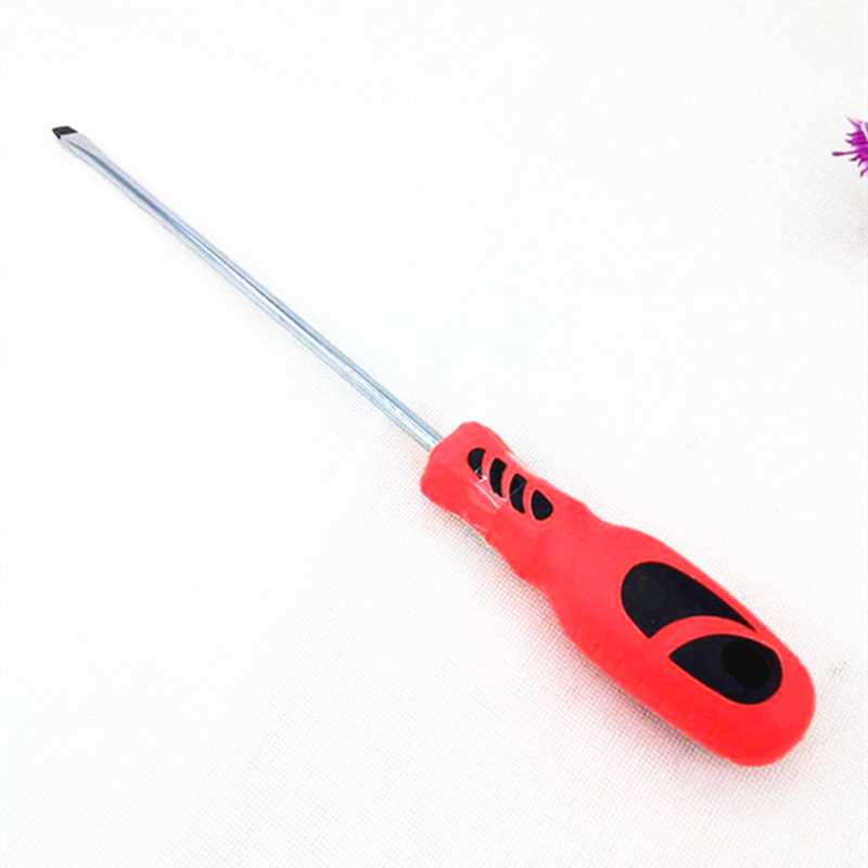 Factory direct sales of 8-inch red leather screwdriver, cross-shaped flat-head screwdriver, hardware wholesale two-yuan store