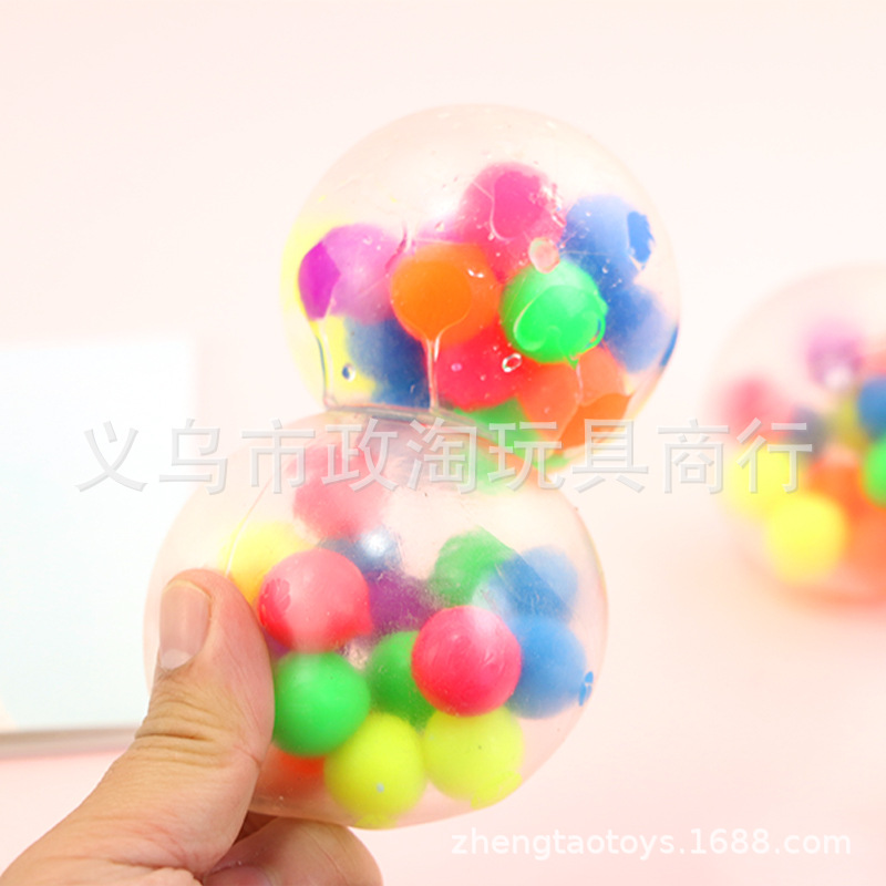 New Ball-In-Ball Venting Toy Venting Water Balloon Egg Yolk Ball Venting Toy Bead Bead Kneading Music Item Picture