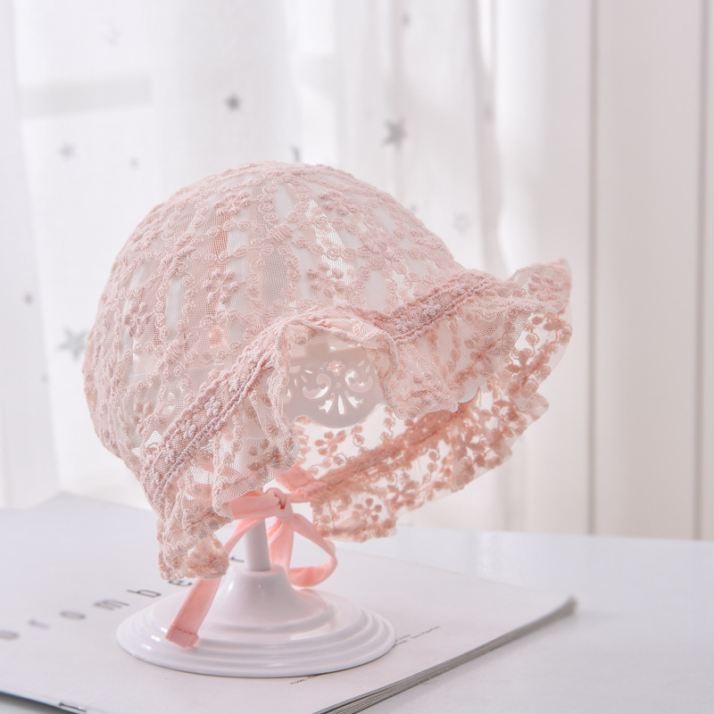 New baby girl lace royal hat flower edge baby cloth hat baby 100 days photo decorative hat baby hat Application Scenario