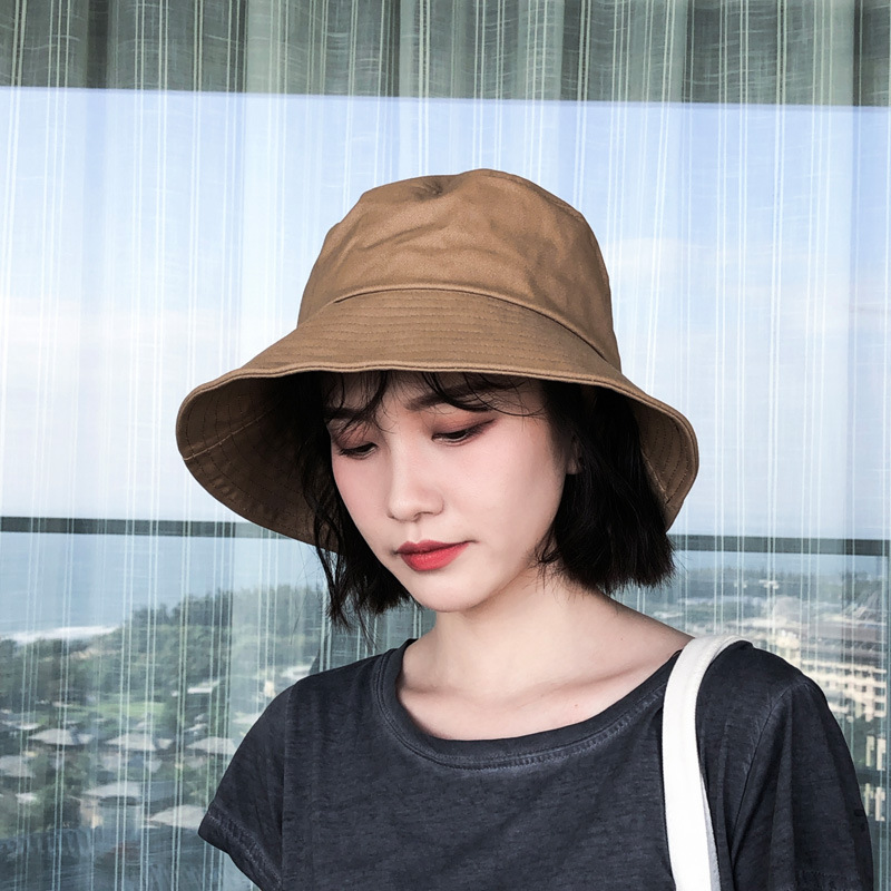 [Network Red Explosive] Black Fisherman Hat Female Spring And Summer Korean Version Of Sunblock Hat Male Basin Hat Wholesale Specification drawing