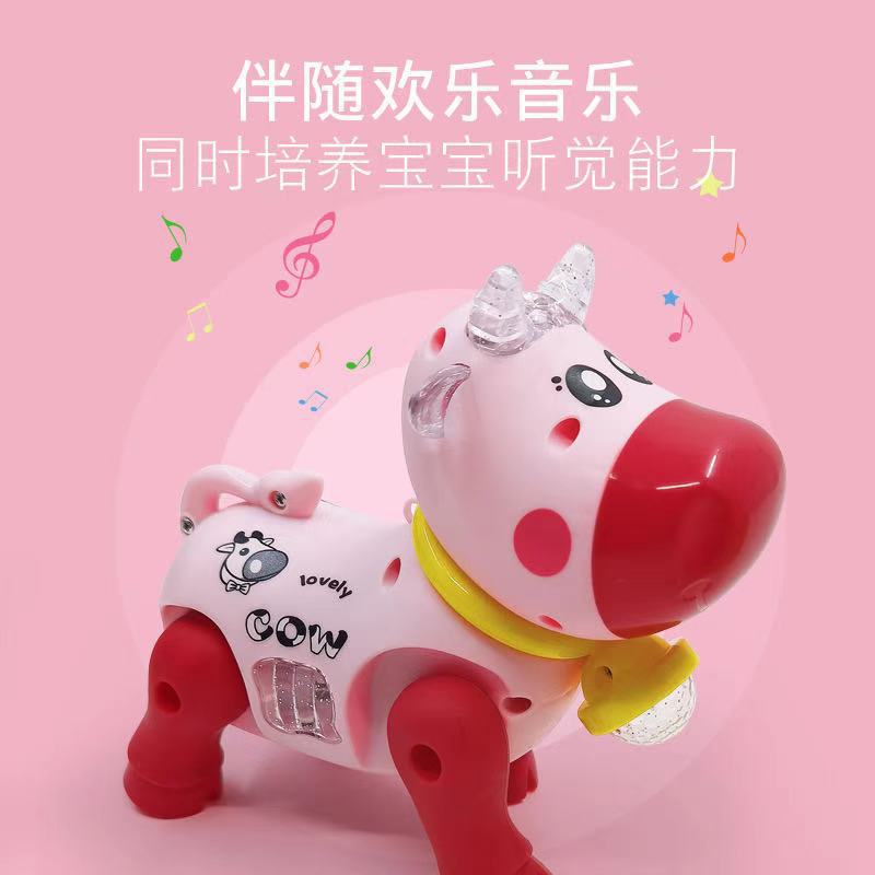 Wholesale of new street toys for the Year of the Ox 2021, featuring electric projection cows, colorful lights, music and walking cows details Picture