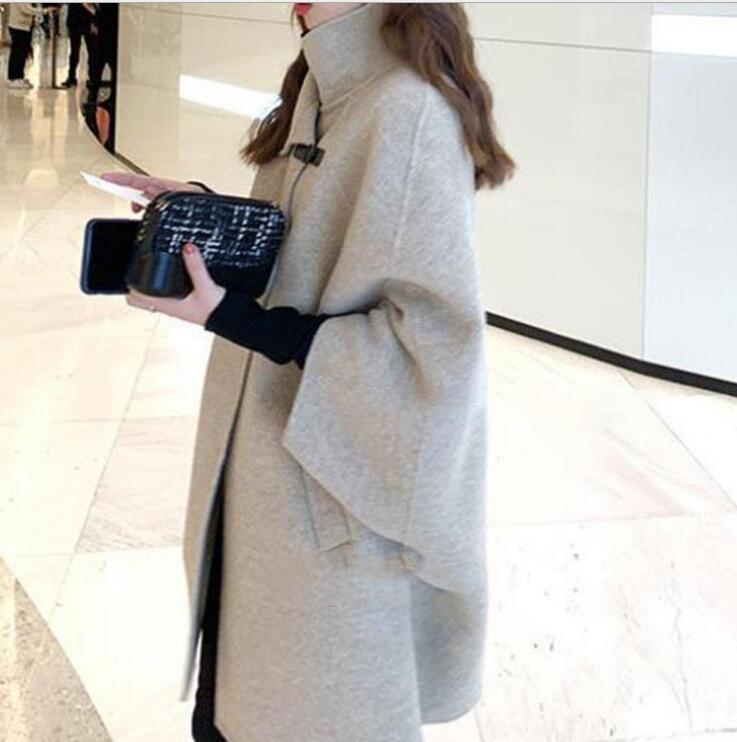 A new Korean-style casual mid-length woolen coat for autumn and winter in stock Specification image