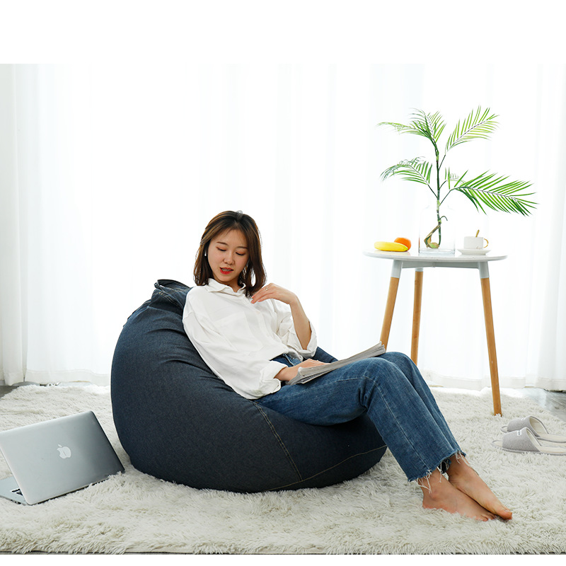 [Custom] Foreign trade tatami lazy sofa bean bag bedroom balcony pure denim color can be disassembled and washed small sofa