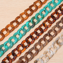 塑料亚克力开口包链塑料链条DIY饰品配件厂家直销项链实色皮带扣