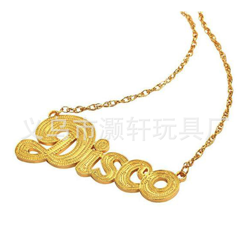 5060's Disco gold plated necklace Wig microphone Elvis Glasses set Cosplay holiday era dress up Application Scenario